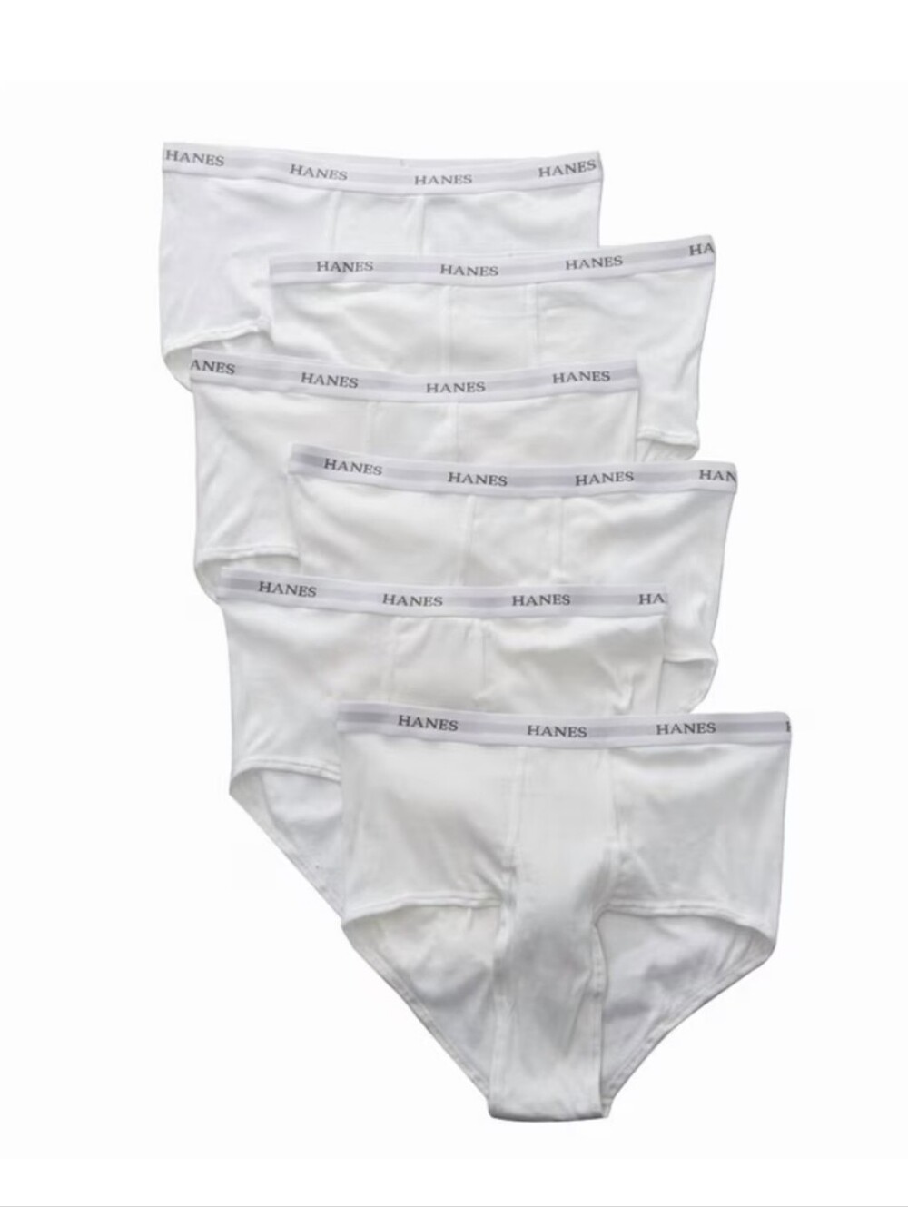 (Ew)Hanes Men's White 100% Cotton Brief Underwear, 6-Pack